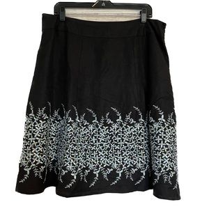 Embroidered Linen Skirt